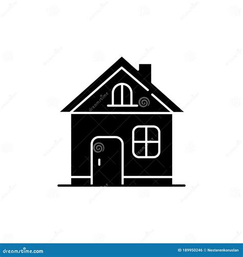 Home Black Glyph Icon Stock Vector Illustration Of Cottage 189950246