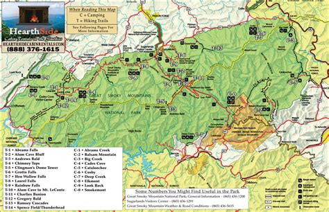 Great Smoky Mountains Hiking Map Mountainnational