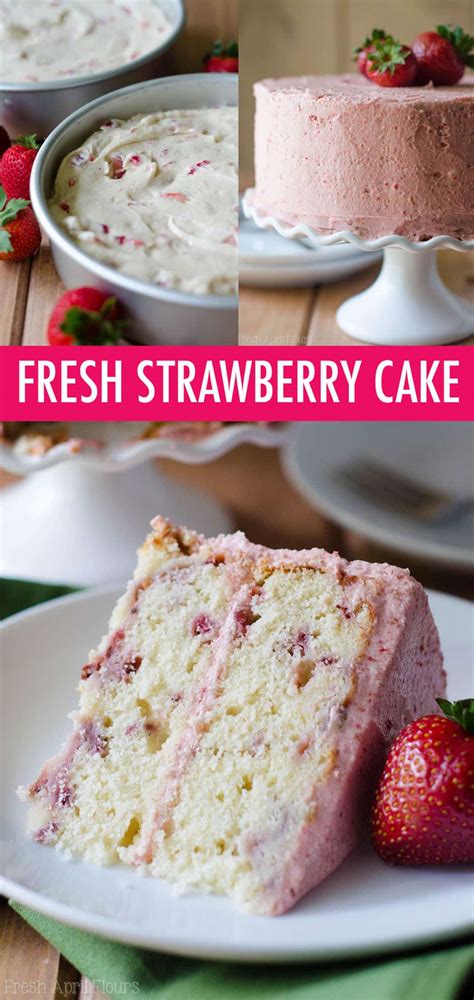 Fresh Strawberry Cake With Strawberry Buttercream