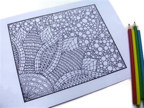 Zendoodle Coloring Page Printable Pdf Zentangle Inspired Page 11 Etsy