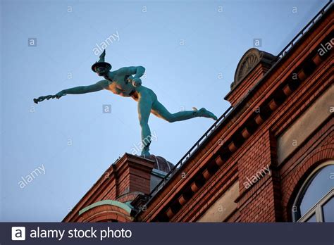 Copenhagen Denmarks Capital Mercury Statue By Julius Schultz Hands