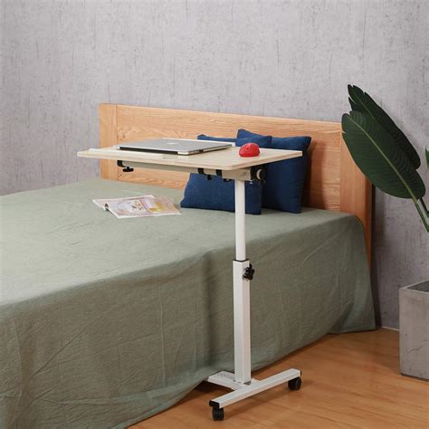 Tilting Overbed Table With Wheels Rolling Laptop Table Overbed Desk