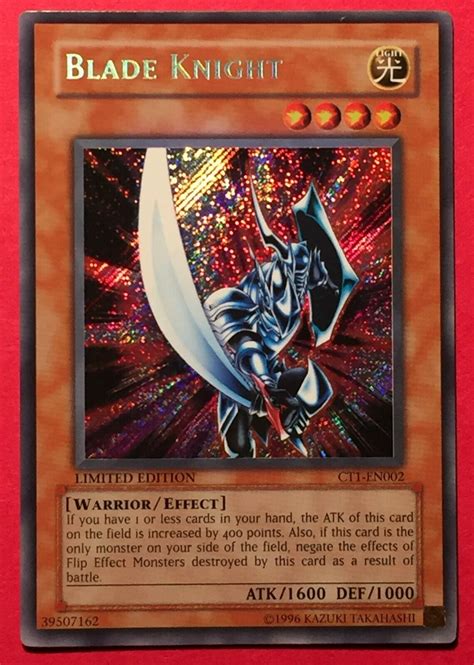 Yugioh Blade Knight Ct1 En002 Limited Edition Secret Rare Mintnear