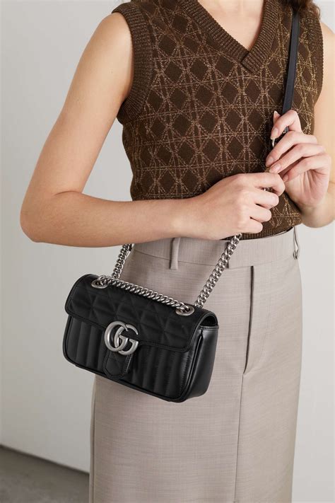 Gucci Gg Marmont 20 Small Quilted Leather Shoulder Bag Net A Porter