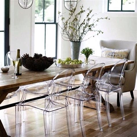 The louis ghost chair has an overall height of 37 (94 cm), seat height of 18.5 (47 cm), width of. The Louis ghost chairs make the most fabulous dining ...
