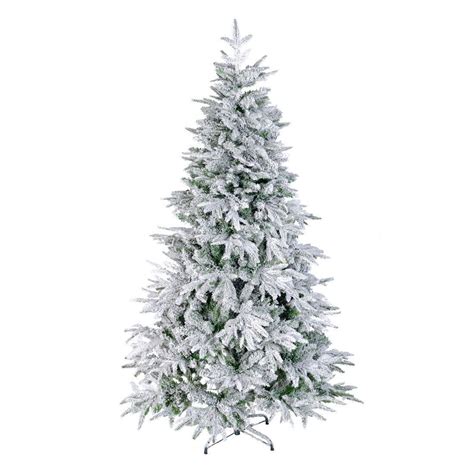 7 Foot Ft Artificial Christmas Trees Flocked Snow White Tree Pe Pvc 1080 Tips