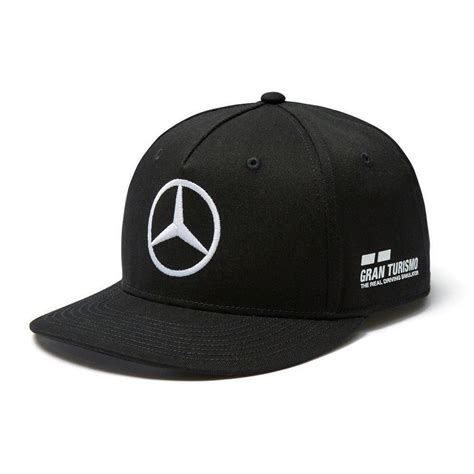 Mercedes Benz Amg Petronas F1 Lewis Hamilton 2018 Black Flat Brim Hat