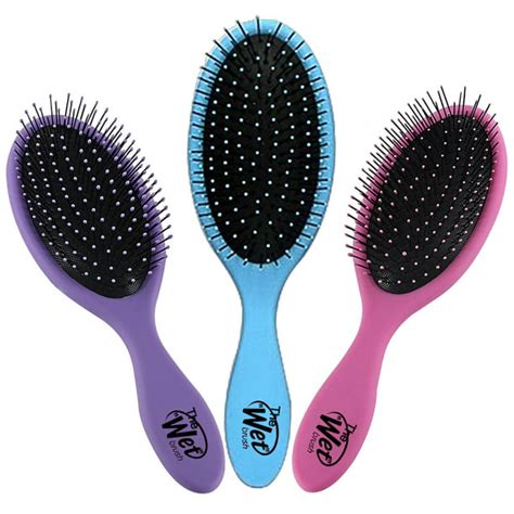3 pack the wet brush squirt travel hair brush sets for women pink purple blue