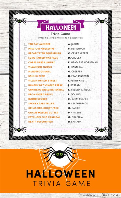 Baby shower trivia questions and answers. Halloween Trivia Print - Lil' Luna
