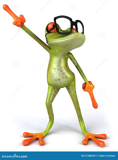 Frog With Glasses Stock Illustration Illustration Of Green 21768534