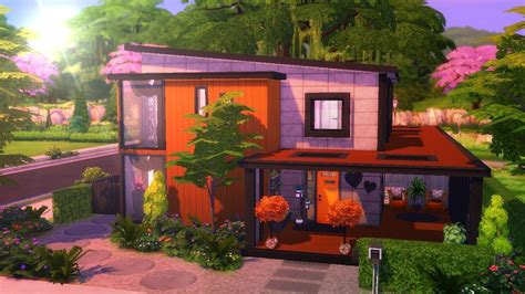 Retro Inspired Modern Home The Sims 4 Speed Build Youtube Sims