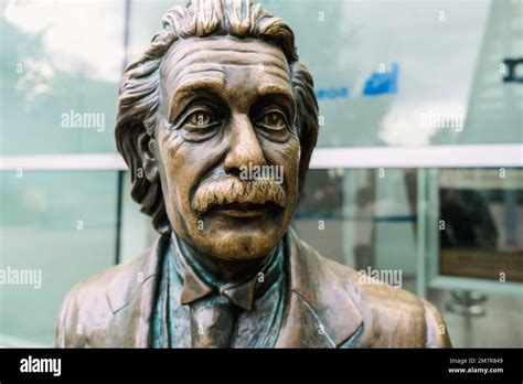 Statue Of The Scientist Albert Einstein In A Public Park Stock Photo