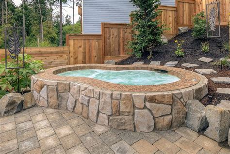 In Ground Hot Tub Paradise Restored Landscaping In 2020 Inground