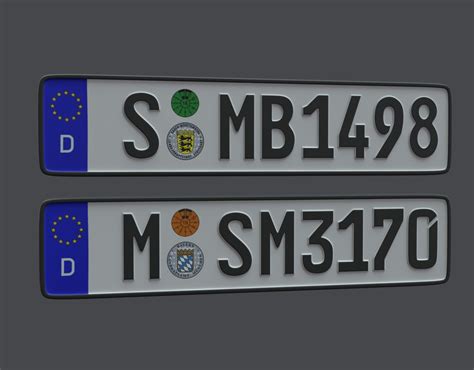 3d Asset Game Ready License Plate Germany Eu Cgtrader
