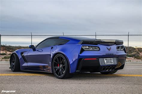 The chevrolet corvette (c7) is the seventh generation of the corvette sports car manufactured by american automobile manufacturer chevrolet. Admiral Blue Chevrolet C7 Z06 Corvette - Forgestar CF5V Wheels