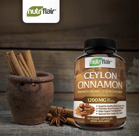 Organic Ceylon Cinnamon Supplements 1200mg Nutriflair