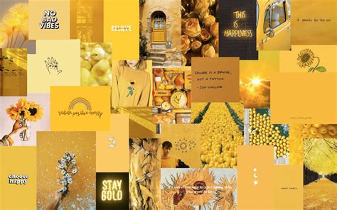 Collage Aesthetic Yellow Laptop Wallpapers Top Free Collage Aesthetic