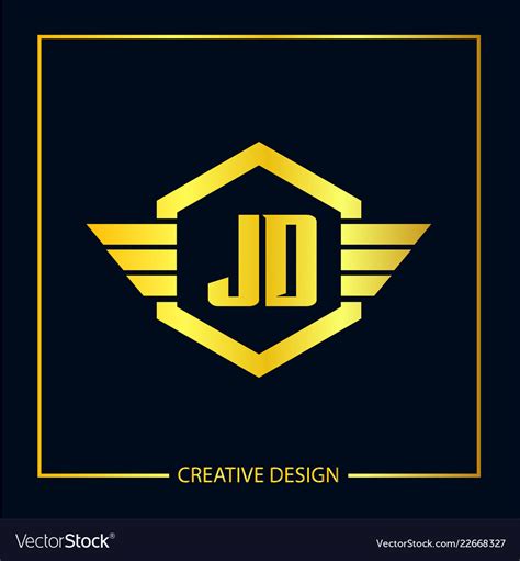 Initial Letter Jd Logo Template Design Royalty Free Vector