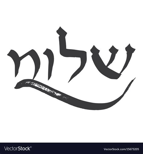 Shalom Hebrew Calligraphy Royalty Free Vector Image