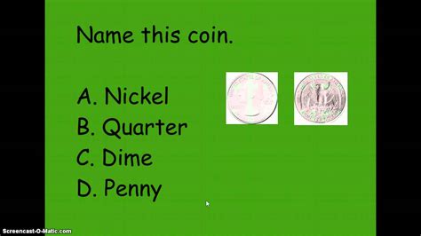 Identifying Coins Quiz Youtube
