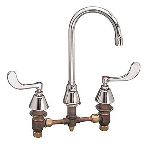 Chicago Faucets 786 E3abcp 8 In Widespread 2 Handle High Arc Bathroom