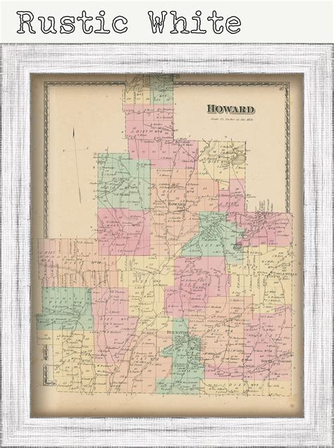 Howard New York 1873 Map Replica Or Genuine Original