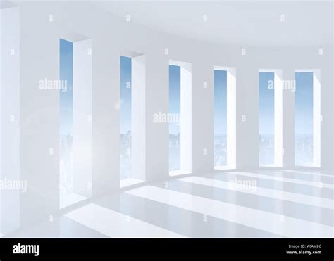 Bright White Room With Windows Stock Photo Alamy