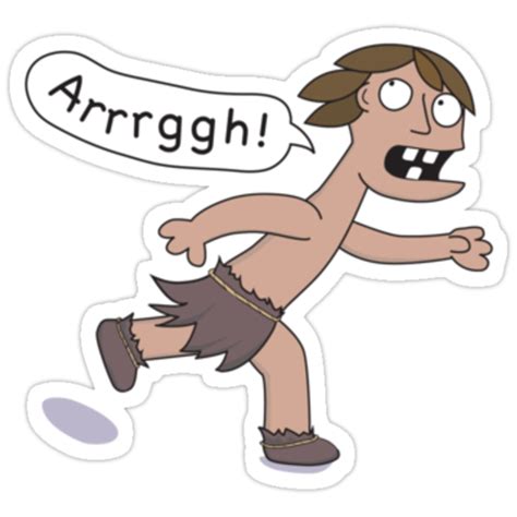 Caveman Running Scared Stickers By Scatz Redbubble