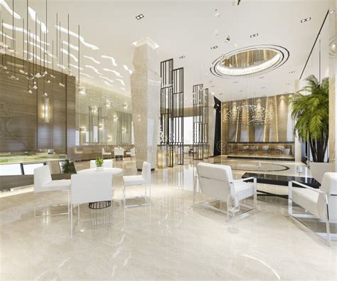 3d Rendering Modern Luxury Hotel And Office Reception And Lounge Hall