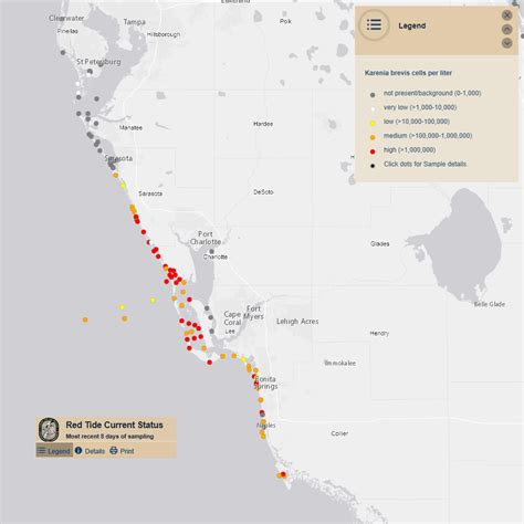 Current Red Tide Map Florida Map Of World