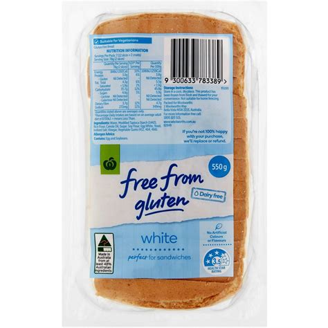 Woolworths Free From Gluten White Bread 550g Woolworths