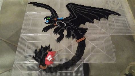 Alpha Toothless Perler Sprite Perler Bead Disney Perler Bead Art