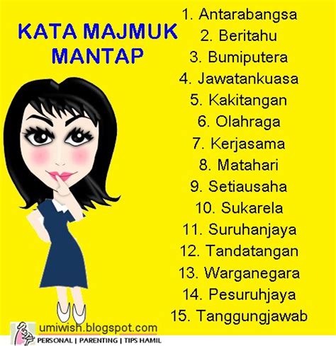 Arti kata majemuk adalah terdiri atas beberapa bagian yang merupakan kesatuan. Senarai 15 Kata Majmuk Mantap