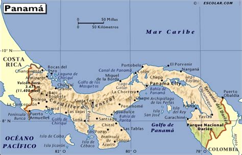 Mapas Del Mundo Mapa Físico De Panamá