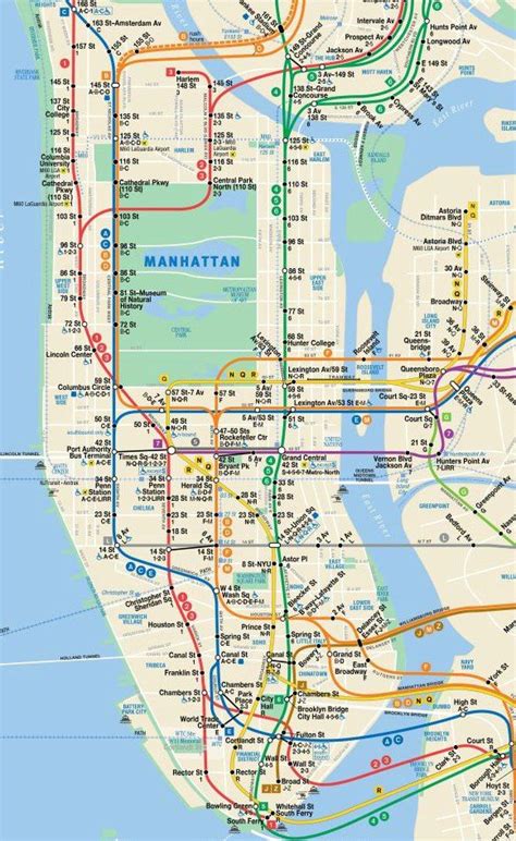 New York Subway Map Manhattan