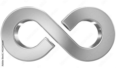 Infinity Symbol 3d Silver Isolated On White Background 3d Rendering