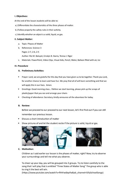 Detailed Lesson Plan In Science A Detailed Lesson Plan In Science Hot