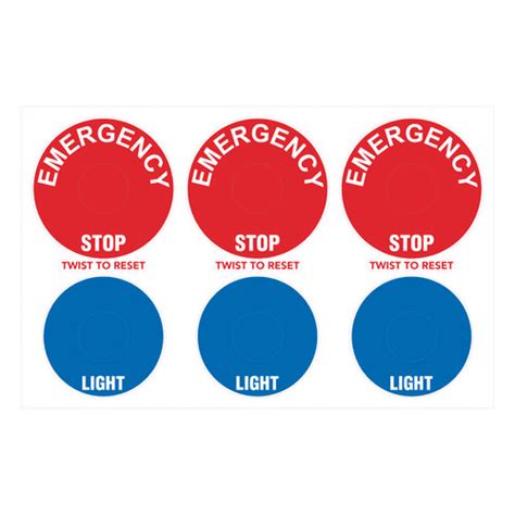 Button Surround Decal Kit Emergency Stop And Light Ior Signage