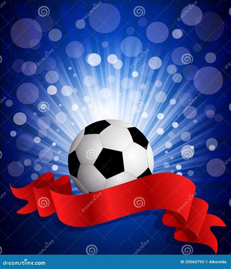 Vector Soccer Ball On A Blue Background Stock Vector Illustration Of