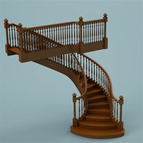 3d Wooden Staircase Stair Model