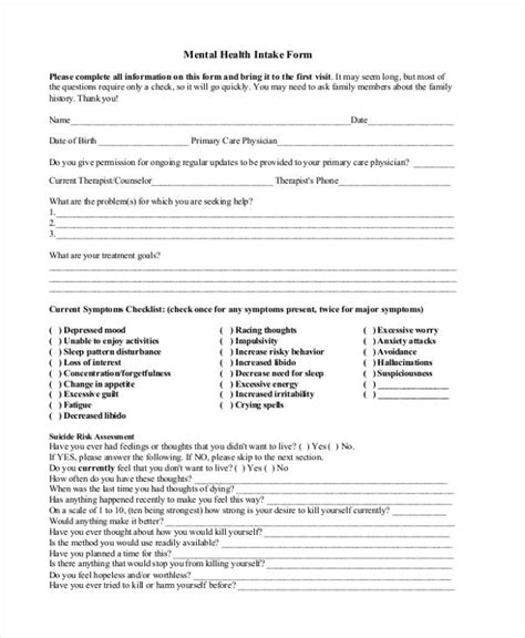 Free 45 Sample Health Assessment Forms In Pdf Ms Word