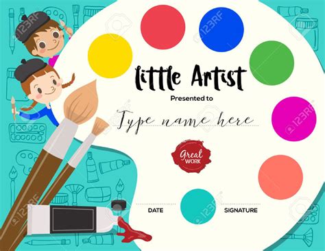 Little Artist Kids Diploma Child Painting Course Certificate With