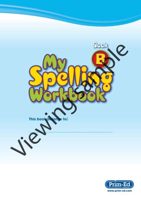 Pr 2281uk My Spelling Workbook Book B