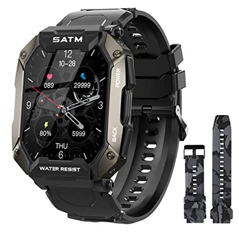 Pyrodum Military Smart Watch For Men 5atm Waterproof Rugged Smartwatch