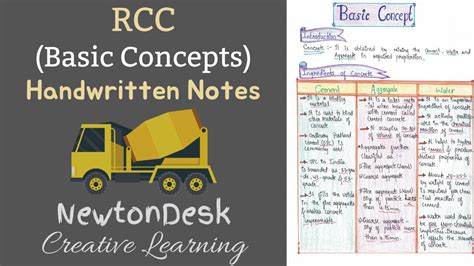 Basic Concepts Reinforced Cement Concrete Rcc Handwritten 🖋️ Notes