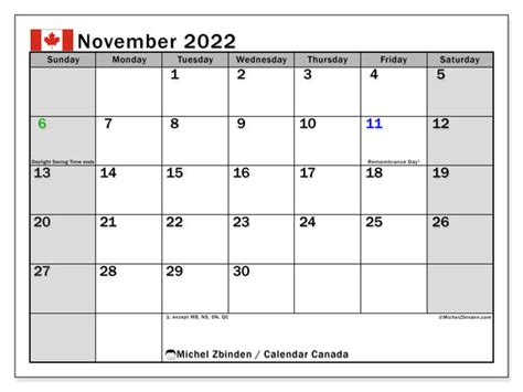 November 2022 Calendars “public Holidays” Michel Zbinden En