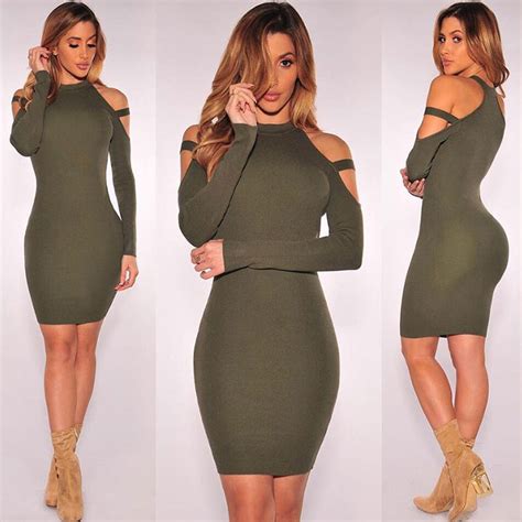 Pretty Steps Sexy Solid Color Halter Bodycon Dresses Women Party