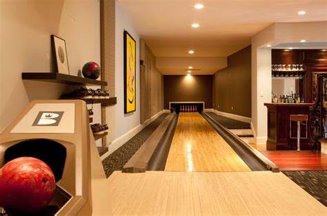 Residential Home Bowling Alley Contemporary Home Gym Boston By