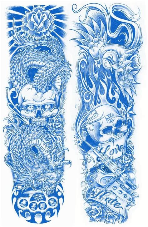 Full Sleeve Tattoo Design Stencils