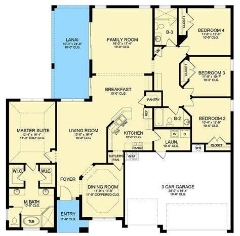 One Story Ranch Home Plan With Split Bedroom Layout 82266ka